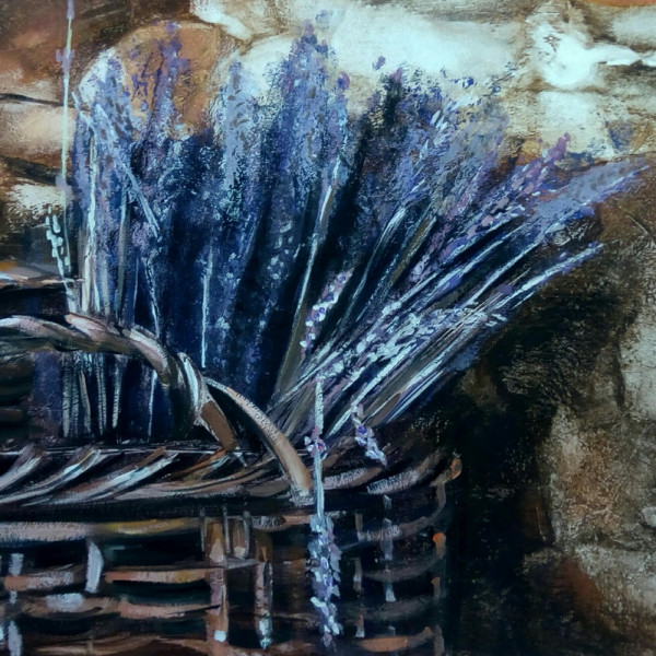 тема - лаванда в корзине