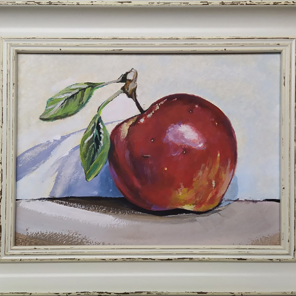 тема - яблоко миниатюра в раме 